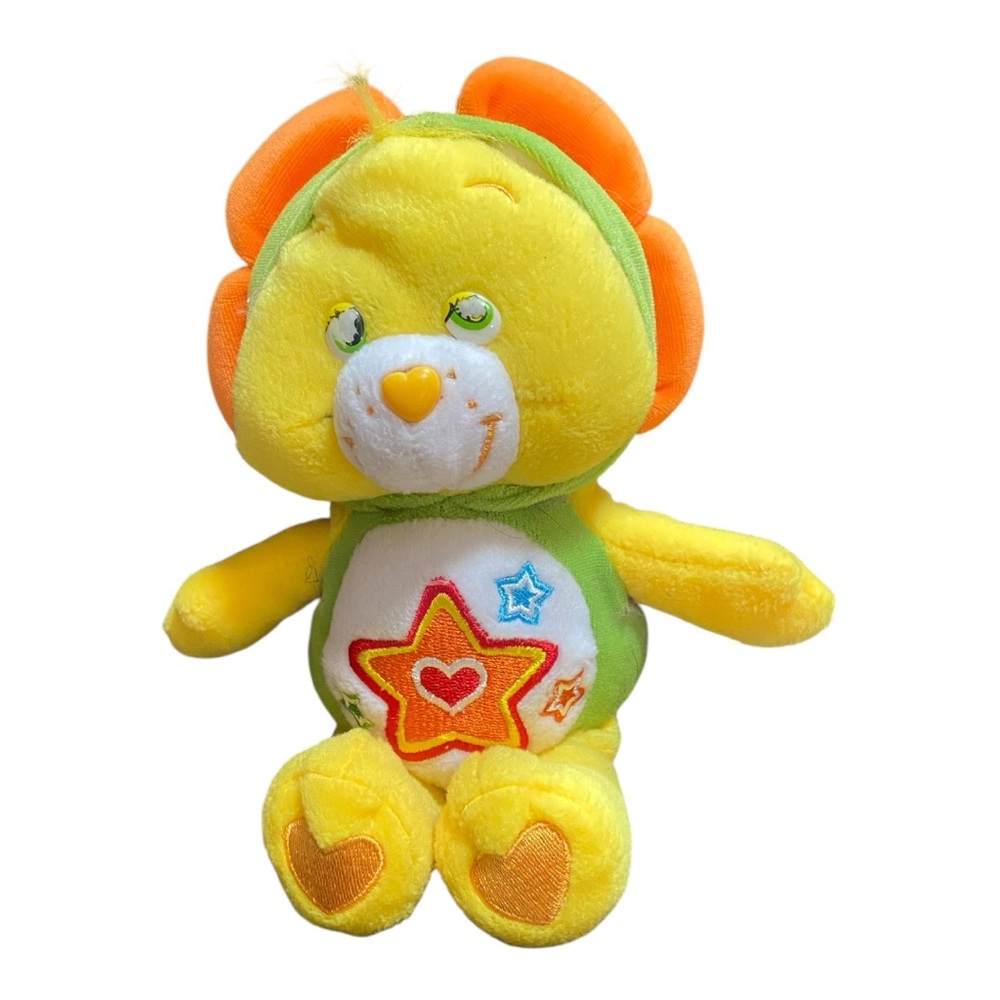 CARE BEARS Special Edition 8” Superstar Bear Plush Yellow/Green/Orange 2006